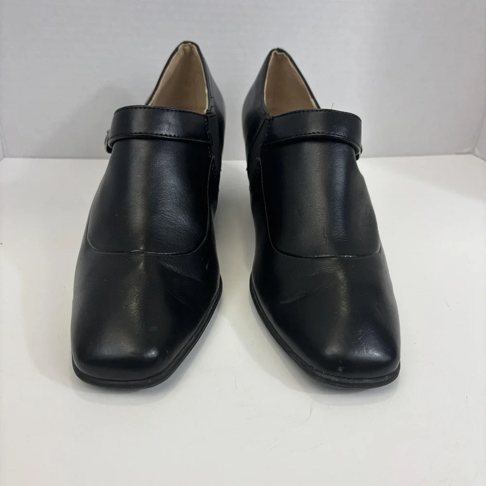 Kelly & Katie Wedge‎ Heel Shoes Womens Size 8.5 Black Pumps Buckle